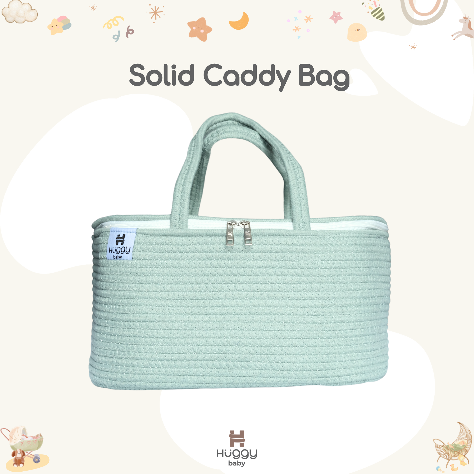 Huggy Baby BAG01S SOLID Caddy Bag | Tas Diaper Bag Organizer Bayi - Image 2