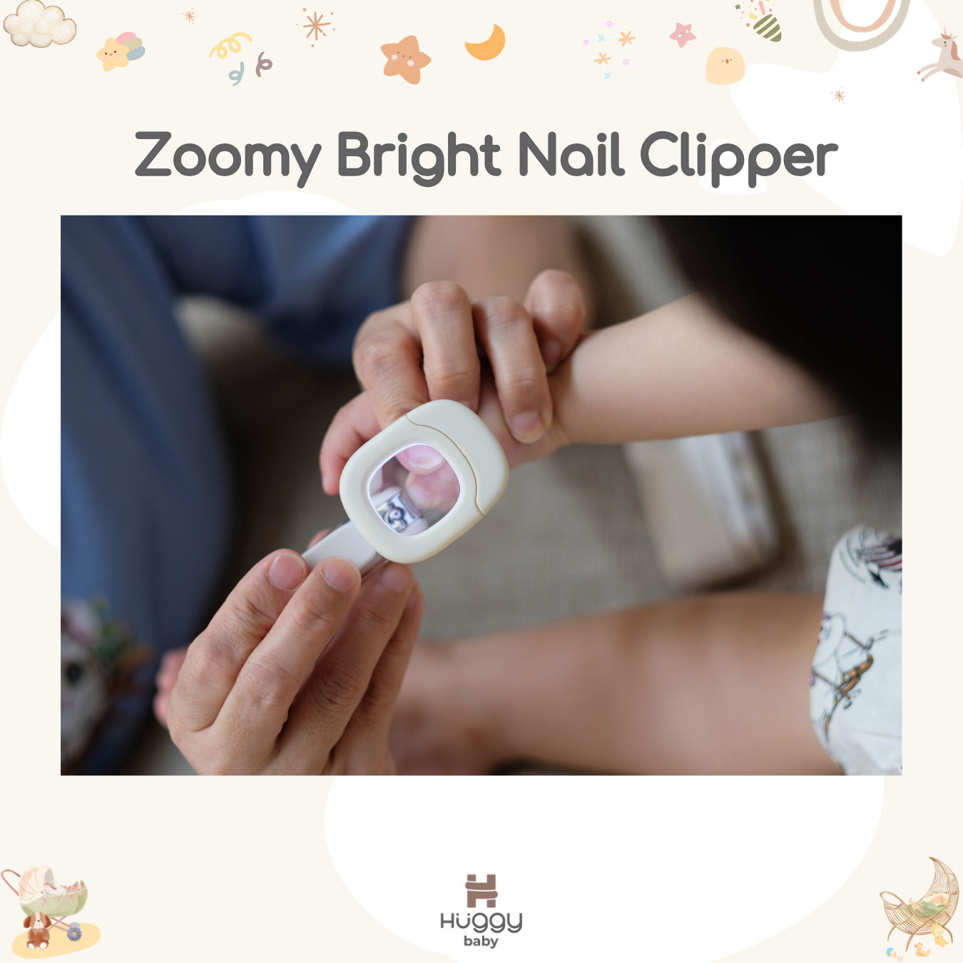 Huggy Baby GK003 Zoomy Bright Nail Clipper | Gunting Kuku LED Kaca Pembesar - Image 5
