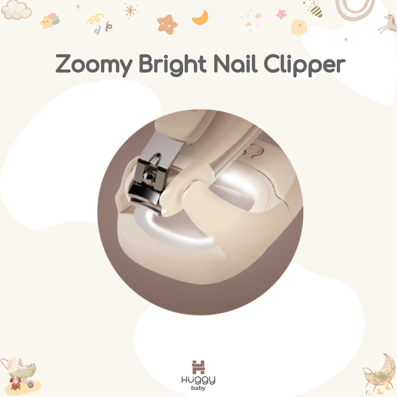 Huggy Baby GK003 Zoomy Bright Nail Clipper | Gunting Kuku LED Kaca Pembesar - Image 2