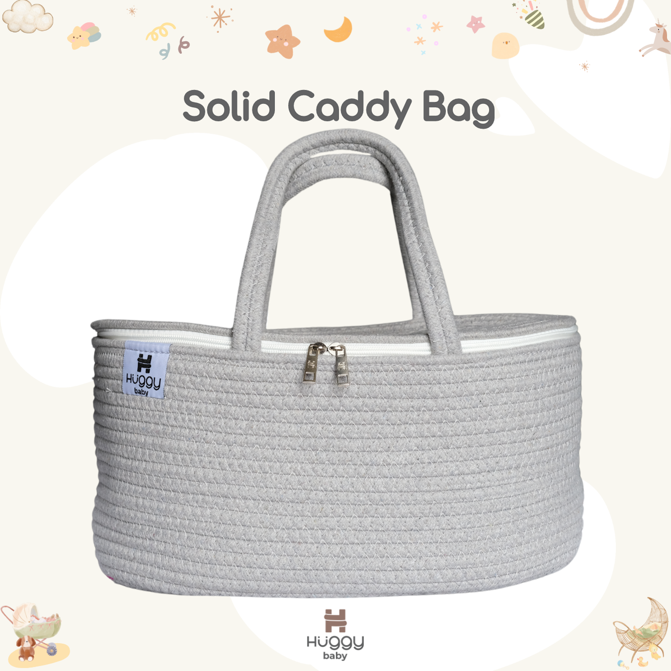 Huggy Baby BAG01S SOLID Caddy Bag | Tas Diaper Bag Organizer Bayi - Image 7