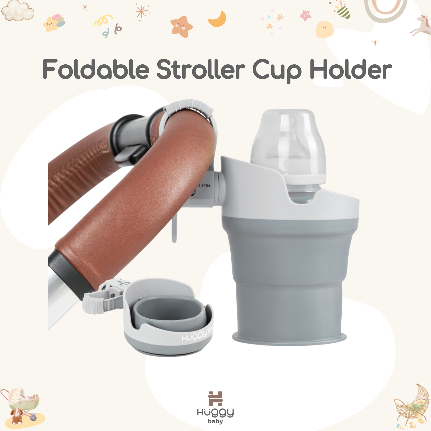 Huggy Baby ACC007 Foldable Stroller Cup Holder | Tempat Botol Minum - Image 2