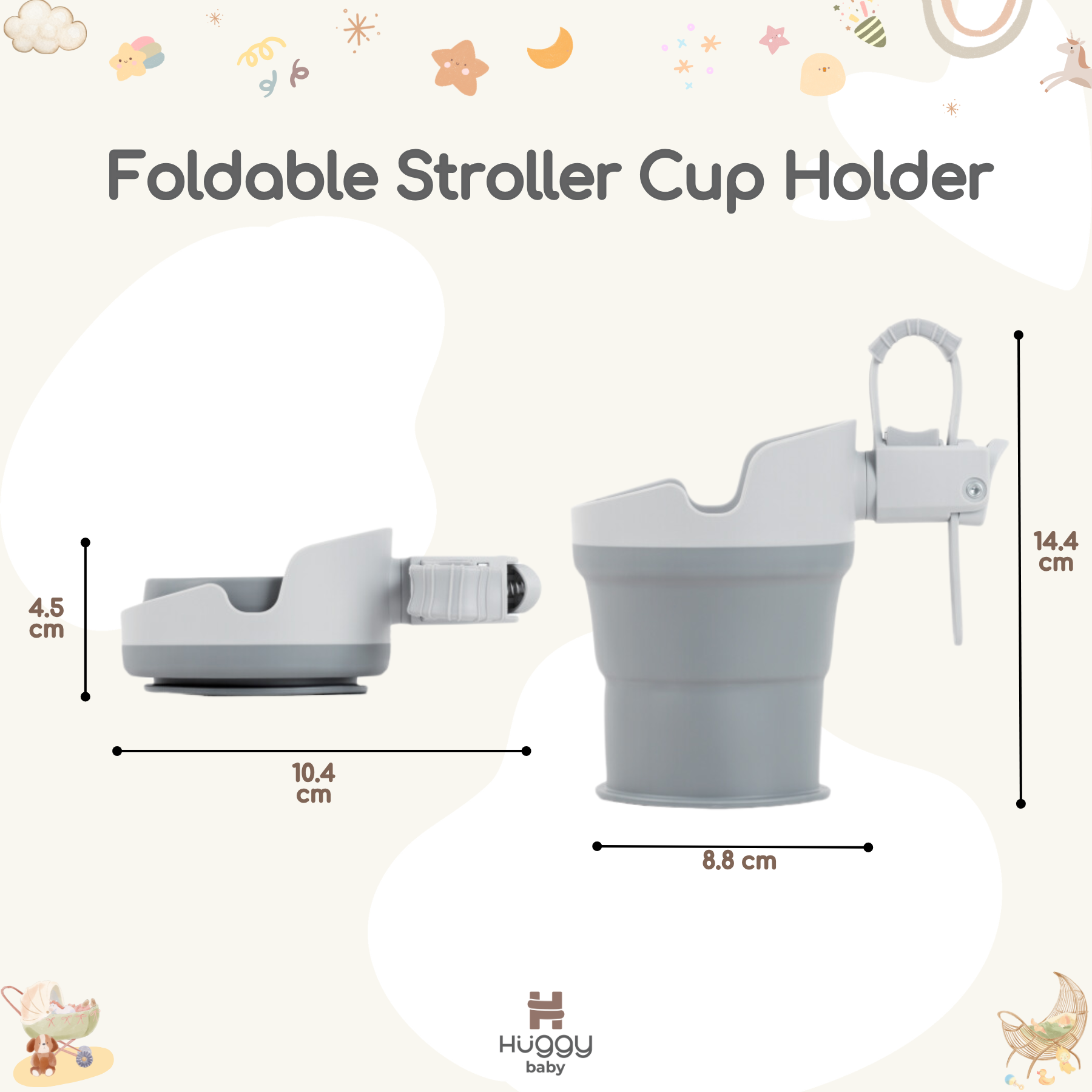 Huggy Baby ACC007 Foldable Stroller Cup Holder | Tempat Botol Minum - Image 5