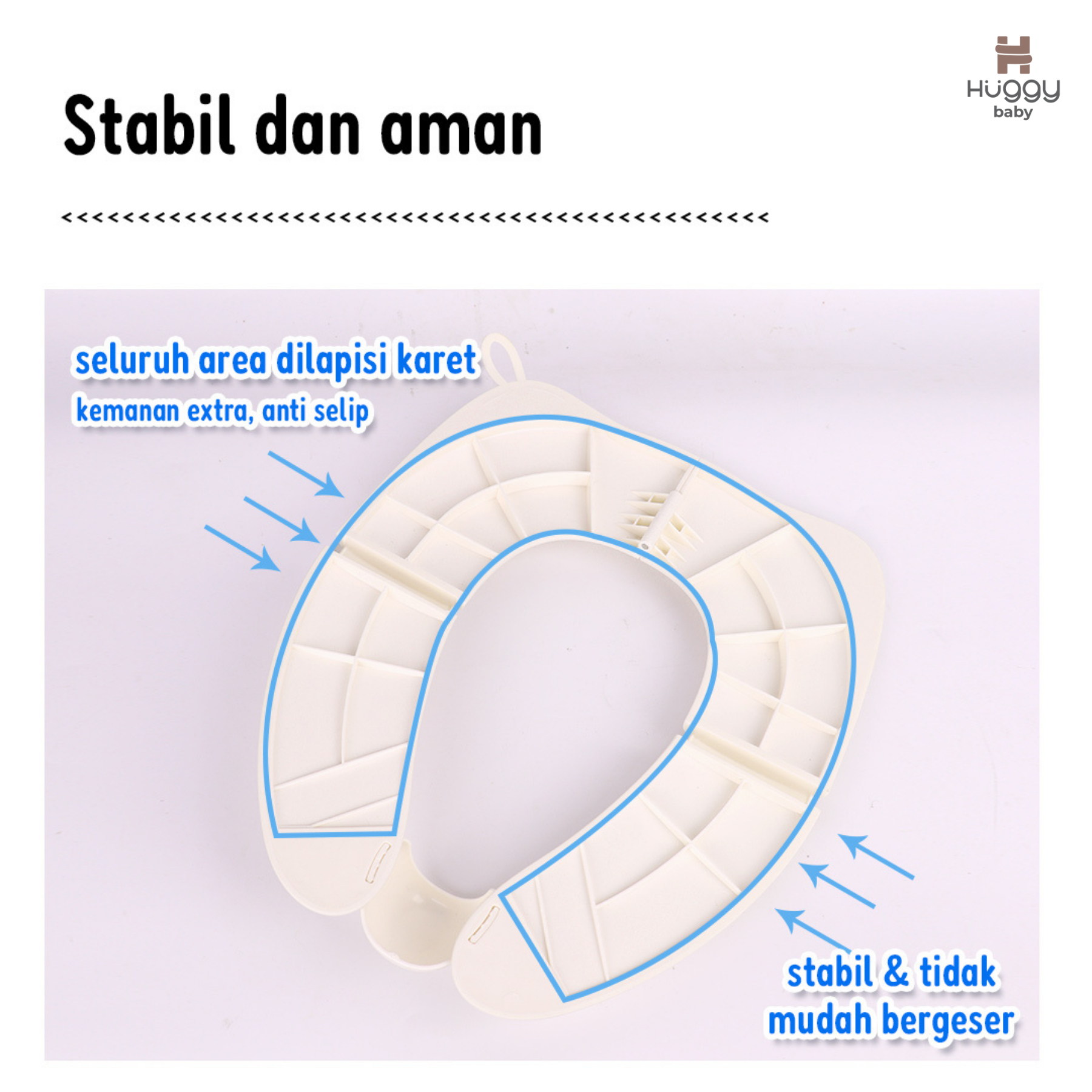 Huggy Baby POT01 Fold n Go Potty Seat | Dudukan Toilet Anak Portable Bisa Dilipat - Image 8