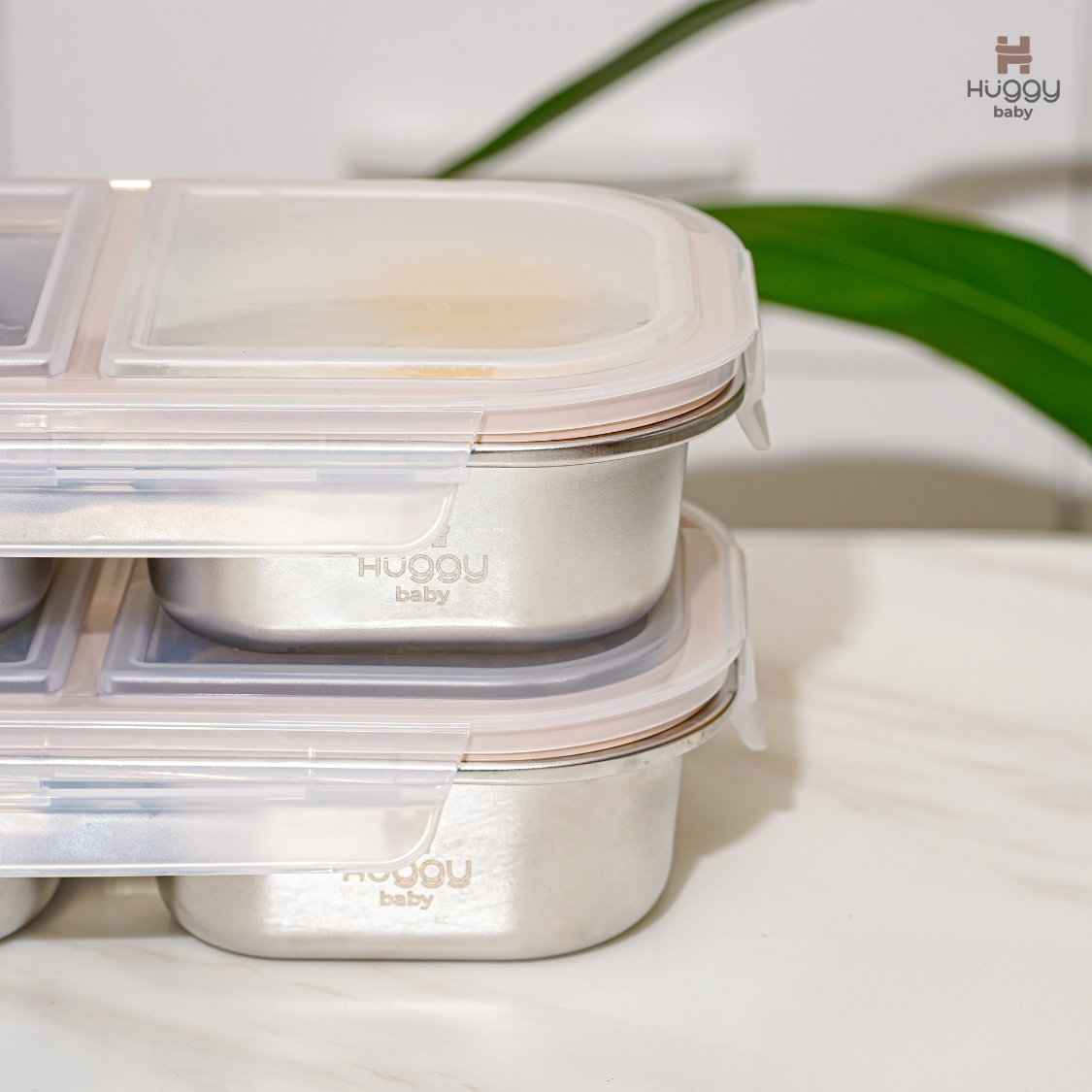 Huggy Baby KM08 NoMixie Lunch Box 800ml | Kotak Makan Stainless Steel Anti Campur - Image 5