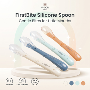 Huggy Baby SS03 FirstBite Silicone Spoon | Sendok Makan Anak Bayi Silikon MPASI