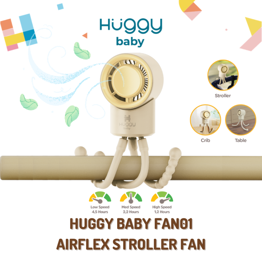 Huggy Baby FAN01 Airflex Stroller Fan | Kipas Angin Stroller Portable