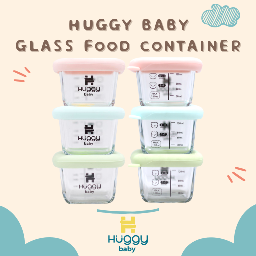 Huggy Baby WM001 Glass Food Container | Wadah Kaca Makanan Anak - Image 2