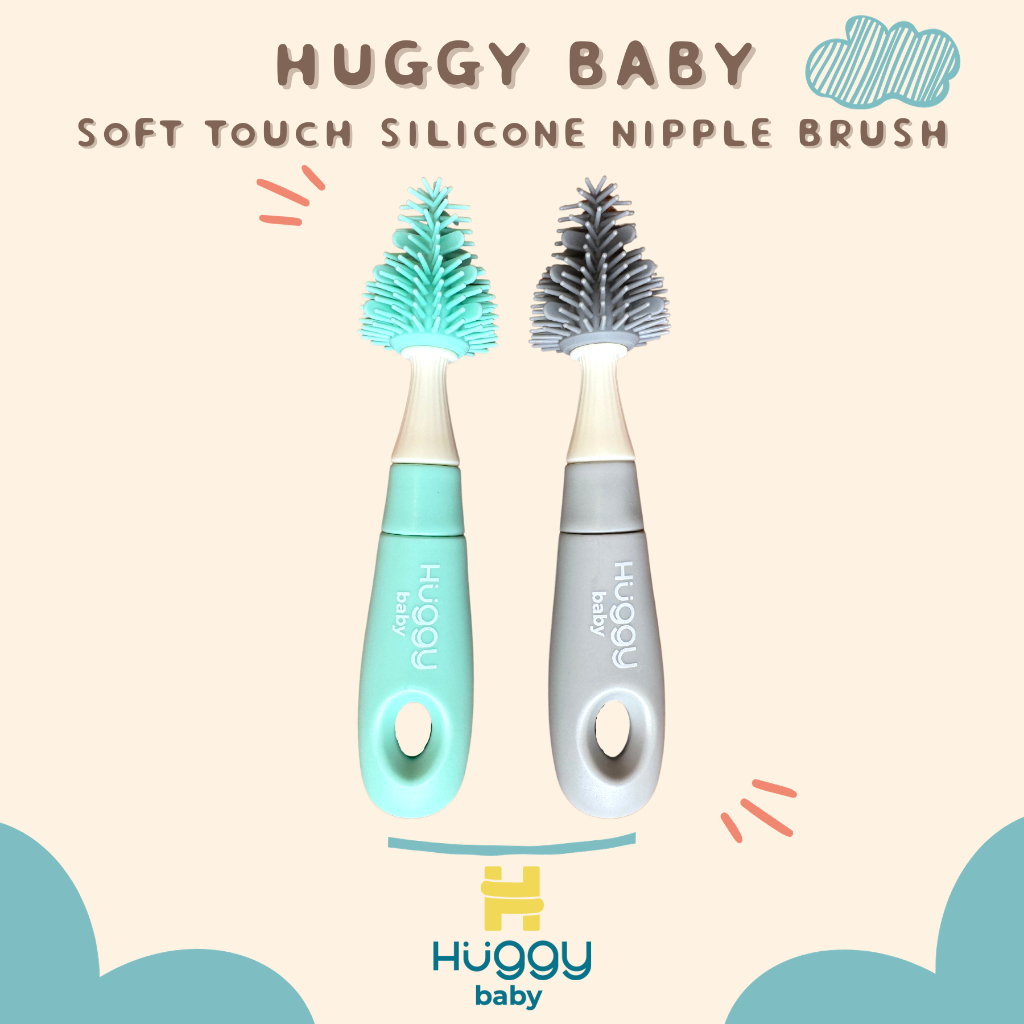 Huggy Baby BR005 Soft Touch Silicone NIPPLE Brush | Sikat Pembersih Dot Bayi - Image 3