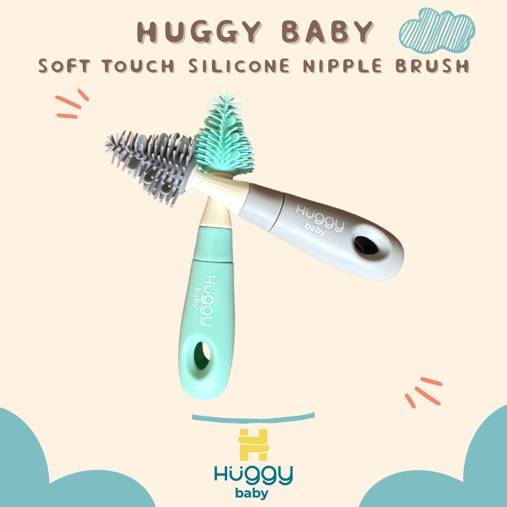 Huggy Baby BR005 Soft Touch Silicone NIPPLE Brush | Sikat Pembersih Dot Bayi - Image 5