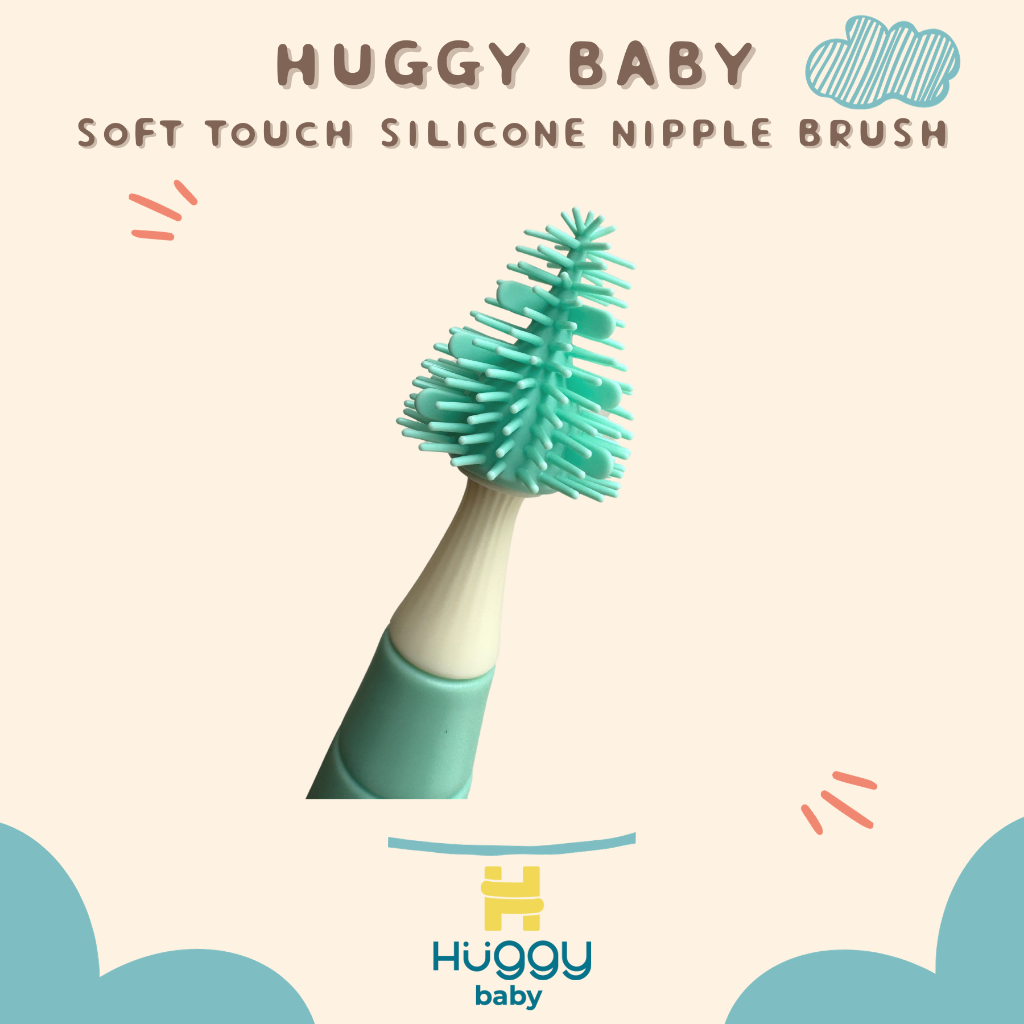 Huggy Baby BR005 Soft Touch Silicone NIPPLE Brush | Sikat Pembersih Dot Bayi - Image 6