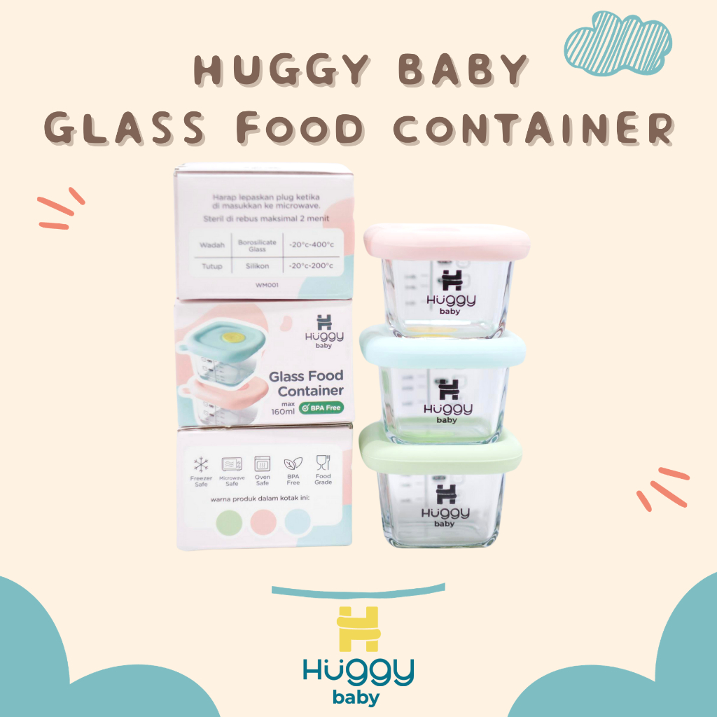 Huggy Baby WM001 Glass Food Container | Wadah Kaca Makanan Anak - Image 3