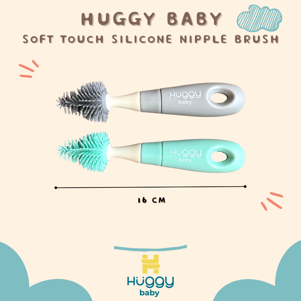 Huggy Baby BR005 Soft Touch Silicone NIPPLE Brush | Sikat Pembersih Dot Bayi - Image 4